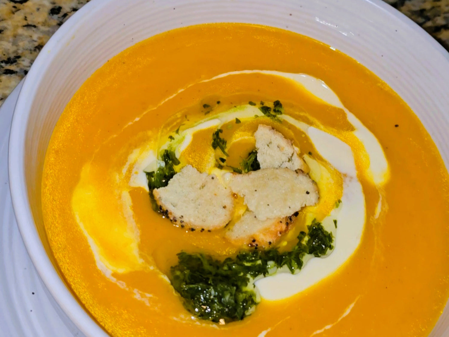 🥕 Cream of Carrot with Chimichurri