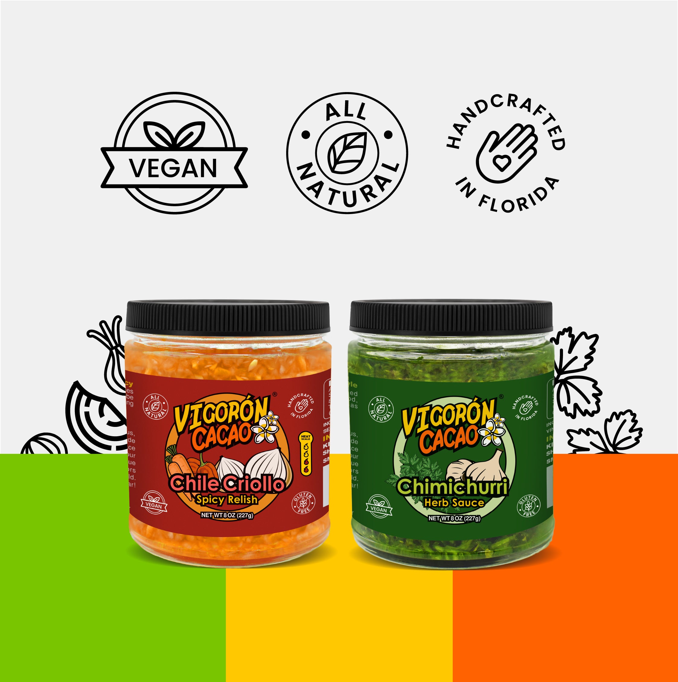 Chimichurri & Chile Criollo Sauce Combo (8oz) | Vigoron Cacao